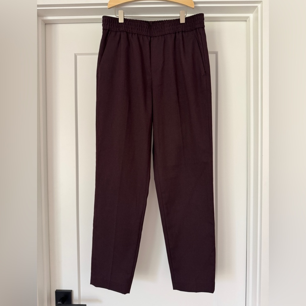 Banana Republic Women's Elastic-Waist Trouser in Deep Plum Maroon - size 4